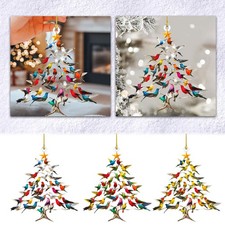 Christmas Decoration 2D Flat Acrylic Festival Decoration Colorful Tree Pendant