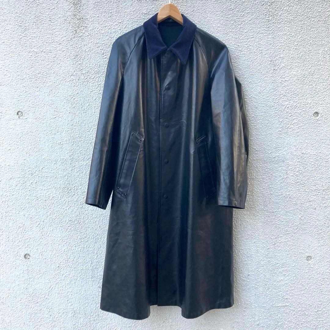 1980s French Police Rubber Coat フランス警察 Vintage 1980s French Police Rubber Coat Chesterfield Coat Jacket