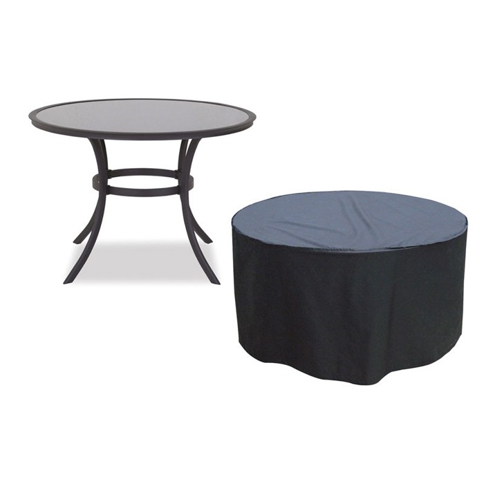 Garland PVC backed Polyester 4-6 Seater Round Table Cover - Black