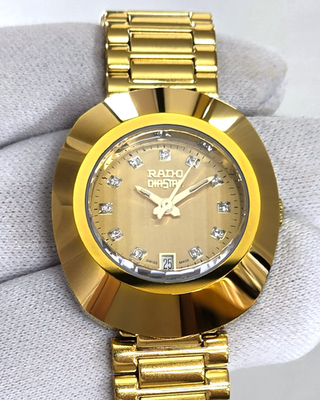 Rado Original DiaStar Quartz 27mm 11 Diamond Gold PVD Women's
