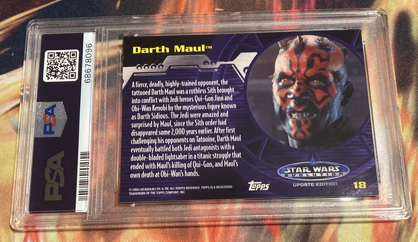 PSA 10 Darth Maul Star Wars Evolution Update Edition 2006 Topps #18 Pop 1 Card view 2