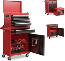 Goplus Rolling Tool Chest, 5-Drawer Tool Box Organizer w/Lockable Wheels & Slid