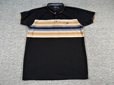 Fred Perry Polo Shirt Mens XXL Black Stripes Short Sleeve Embroidered 5