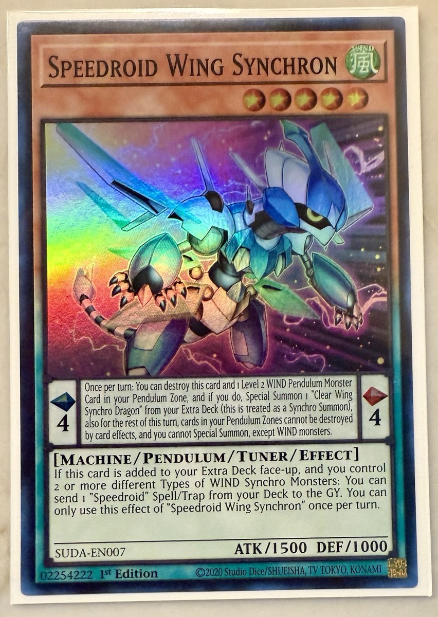 Yugioh! Speedroid Wing Synchron - SUDA-EN007 - Super Rare - 1st