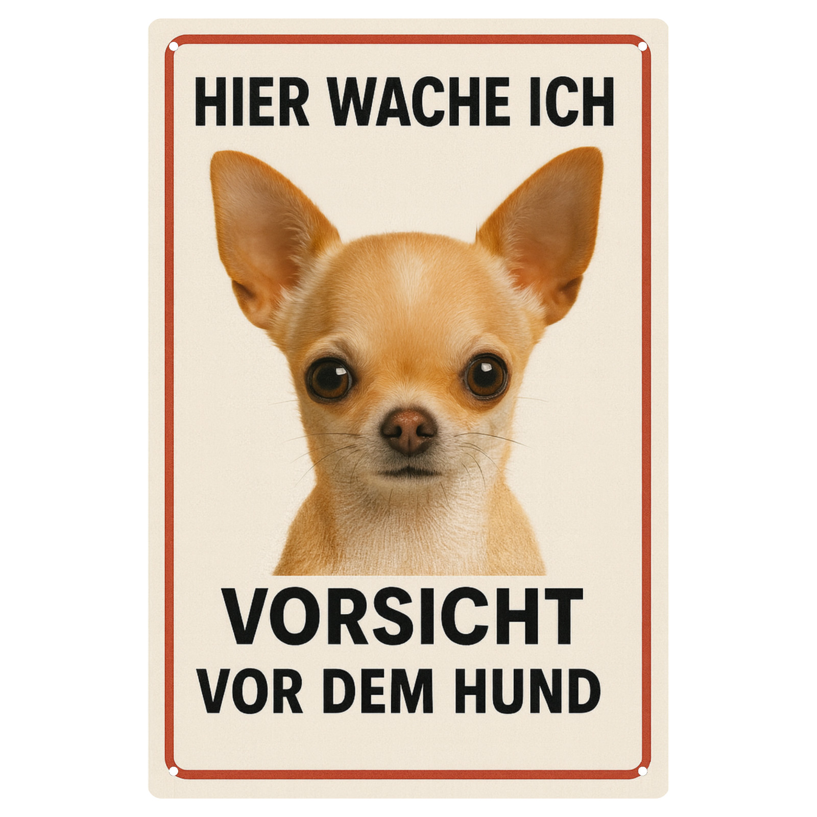 Chihuahua Warnschild Hundeschild | 20x30cm | Dekoschild Schild Metallschild