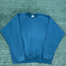 VINTAGE Fruit Of The Loom Blank Sweatshirt Womens 3X Teal Crew Neck Made In USA