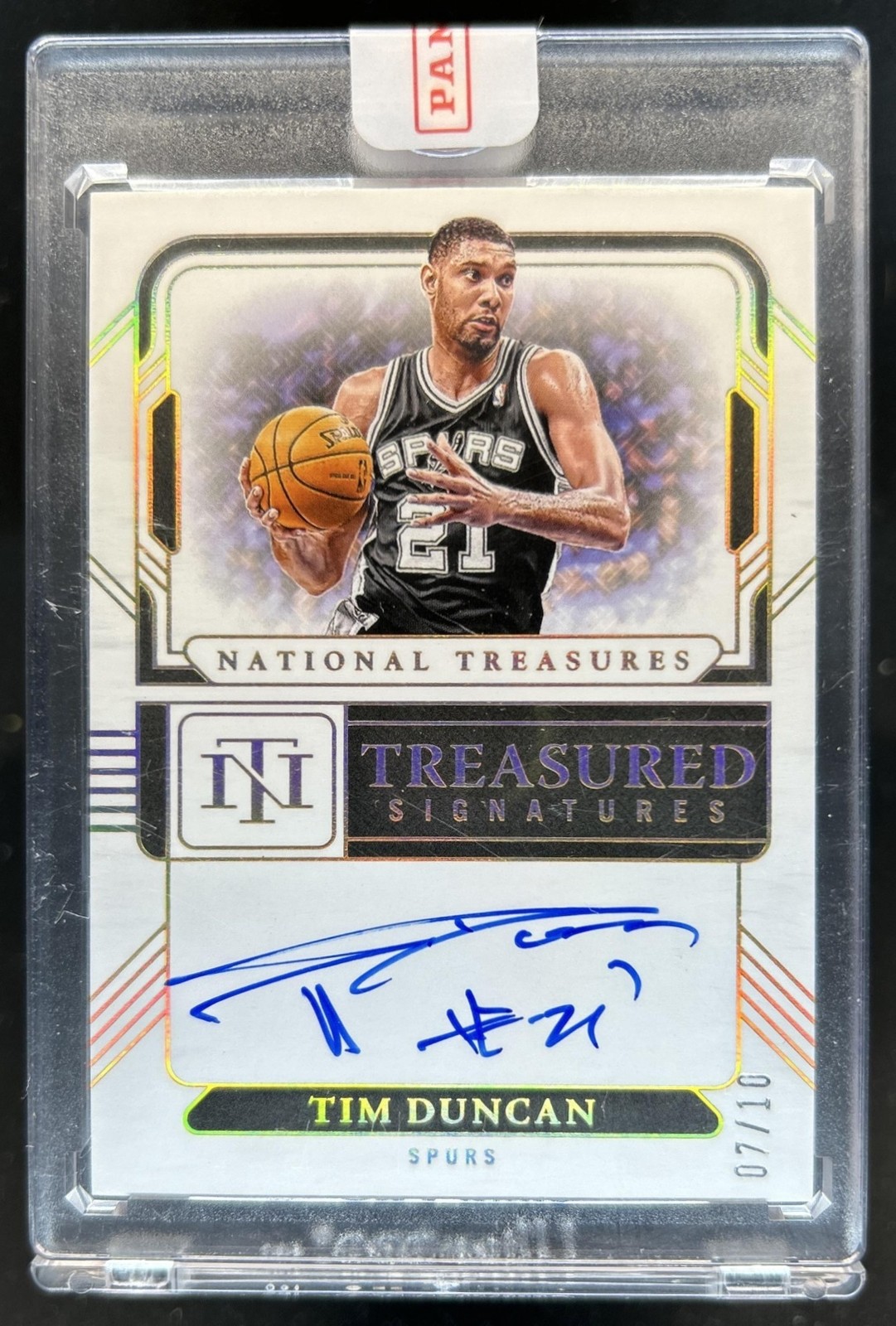 2024-25 Panini National Treasures Tim Duncan Treasured Signatures Gold Auto #/10