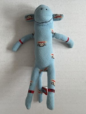 SMALL PAUL FRANK JULIUS BLUE SOCK MONKEY PLUSH DOLL 2004 VTG Y2K