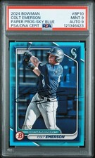 Colt Emerson BP10 2024 Bowman Prospects Paper - Sky Blue (1/499) Auto