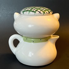Vintage Holt Howard Cozy Kitten Cat Creamer & Sugar Stackable Set 1959 EUC