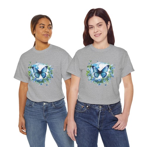 Autism Awareness Blue Butterfly Earth Trendy Butterfly Print Shirt Women’s - Picture 42 of 85