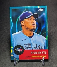 Hyun-Jin Ryu Aqua Lava Refractor /299 2022 Topps Chrome Platinum Anniversary 105