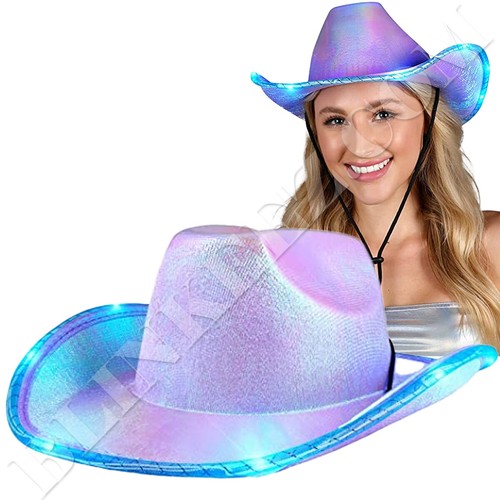 Unisex LED Cowboy Cowgirl Hat BLUE 