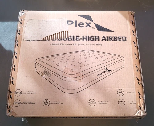 EnerPlex Air Mattress with Built in Pump Double Height Inflatable Mattress Queen
