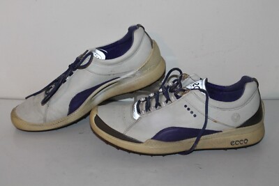 ECCO Biom Storm Natural Motion Golf Shoes, Wht/PPL, Leather, Women's 6.5, EU 37