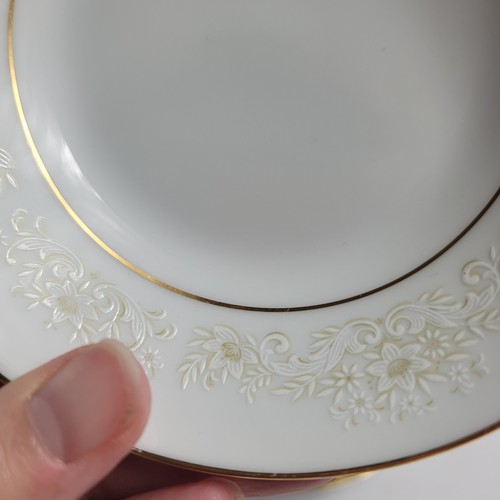 THREE Noritake Dearest Fruit Bowls 2034 White & Brown Floral Trim - Picture 8 of 14
