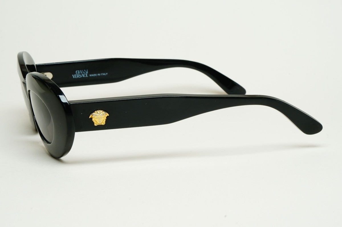 Gianni Versace Sunglasses 1995 Vintage Black Oval Medusa MOD 415
