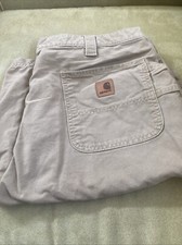Carhartt B147 LBR Beige/Green Duck Canvas Carpenter Work Shorts Mens Size 40