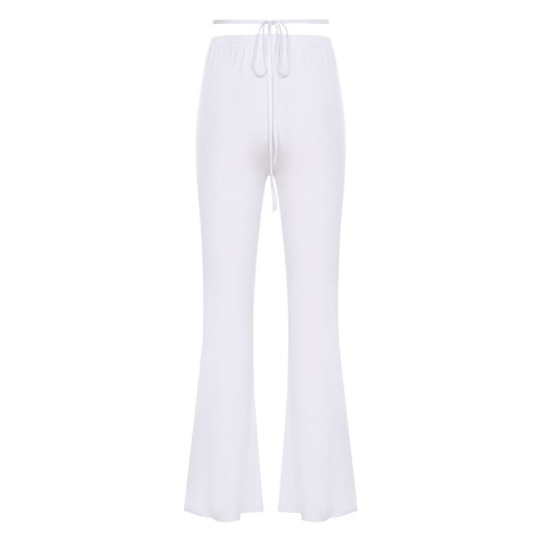 Women Belly Dance Pants Elastic Waist Criss-Cross Straps High Side Slit Flared - Picture 21 of 41