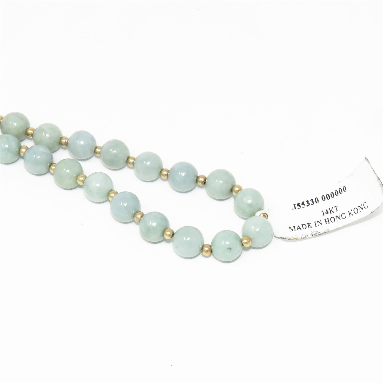 NYJEWEL 14k Yellow Gold Nephrite Jade Link Neckla… - image 3