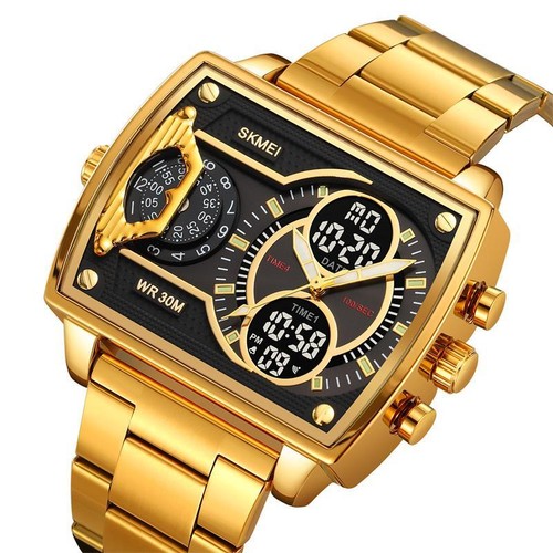 Orologio da Polso Digitale Sport Acciaio Inox Quadrato Multicolore Moderno Impermeabile - Foto 26 di 32