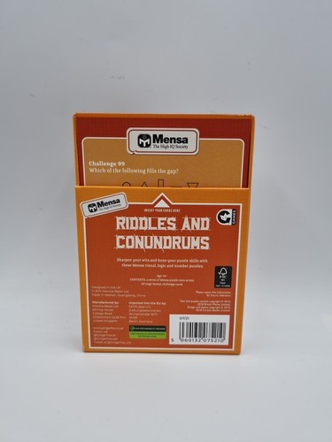 Mensa Riddles Conundrums 50 Karten Pack Neu & Versiegelt 14+ Alter £ 9,99 UVP Kostenlose P&P - Bild 2 von 6