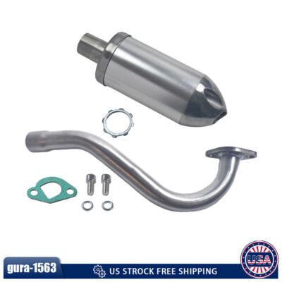 #ad #ad Exhaust Muffler Kit For Honda GX160 GX200 Go Kart Performance Parts Silver $34.99