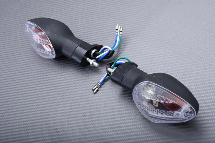 Paire Clignotants Avant D/G Blancs Clairs Pour HONDA CB600F Hornet 600 2005-06 - Photo 2/4