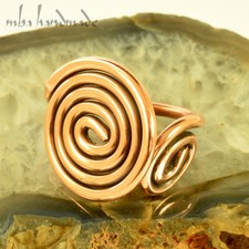 Handmade Artisan Spiral Copper Ring   Antiqued Thick Wire, Any Size by MBA