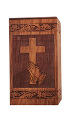 Wood Urn Box Cross Design KS Personalized Memorial Cremation For Pet Human Ashes