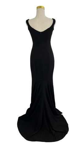 THE PRIVATE COLLECTION Womens 1990s Y2K Black V-Neck Formal Dress Size 8 - 10 - Picture 3 of 14