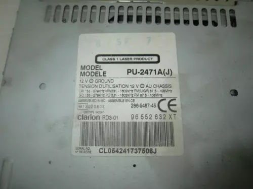 96552632XT Sistema Audio/Radio Cd para CITROEN C3 1.4 HDi Audace 2007 1309404 - Bild 4 von 8