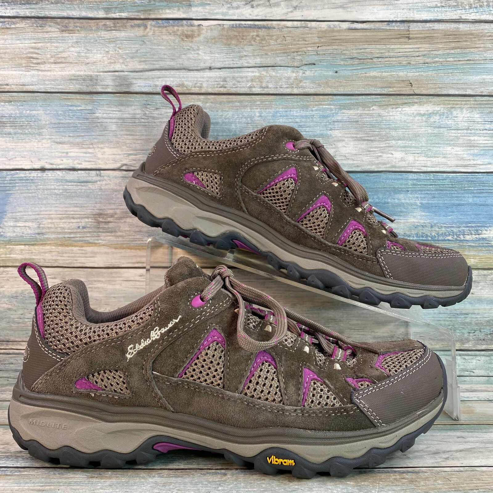 Eddie Bauer Womens Athletic Shoes Brown Hiking Walking Vibram