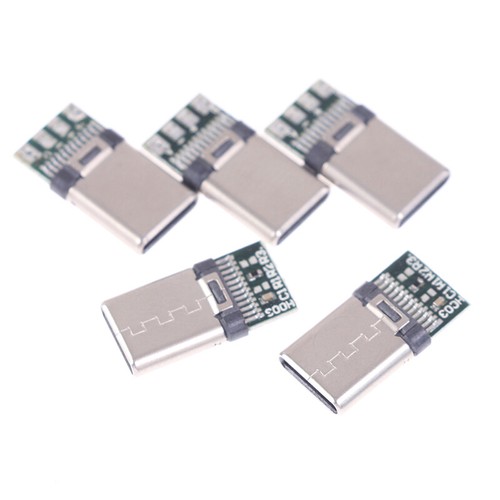 5/10Pcs USB 3.1 Type C Male DIY Solder Cable Plug Connector Socket PC BoardJ S^3