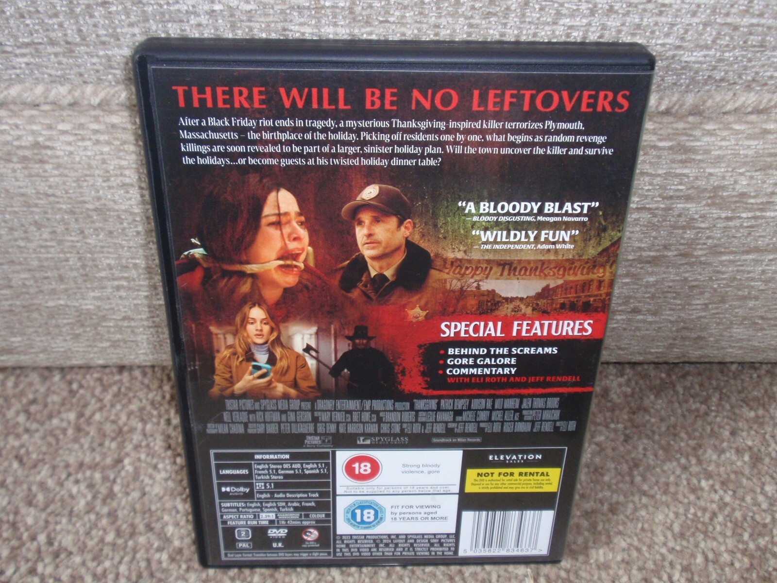 Thanksgiving DVD 2023 Great Eli Roth Horror Movie Patrick Dempsey