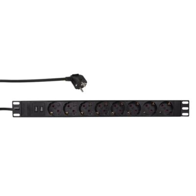 LogiLink PDU8C02 Power Distribution Unit (Pdu) 8 Ac Outlet(S) 1U Black ~E~