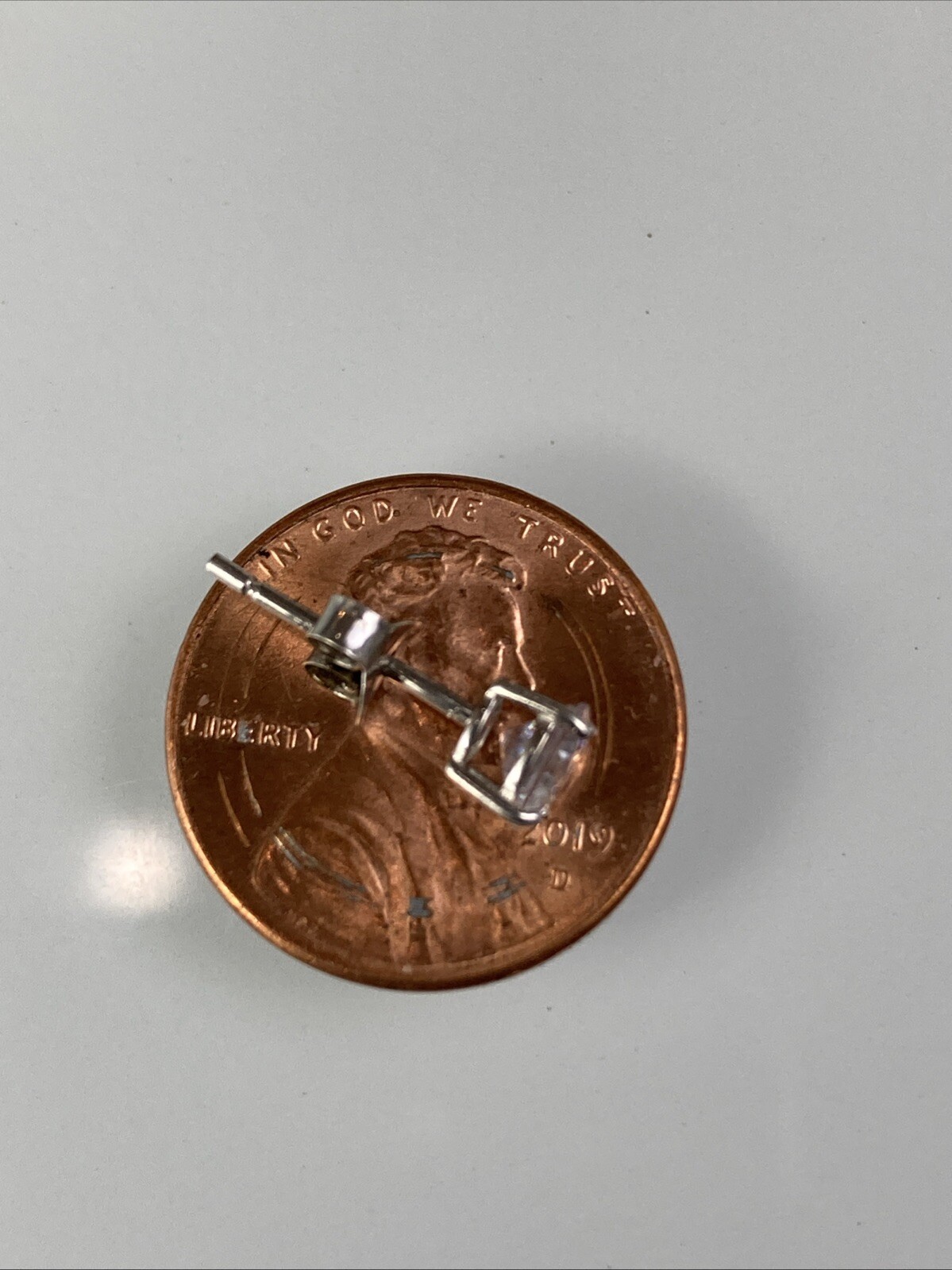 Sterling 925 Solid Silver Iced AAA Solitaire Stud… - image 12