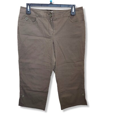Ann Taylor Loft marisa  Pants Womens 14 Capri Olive Green Cotton