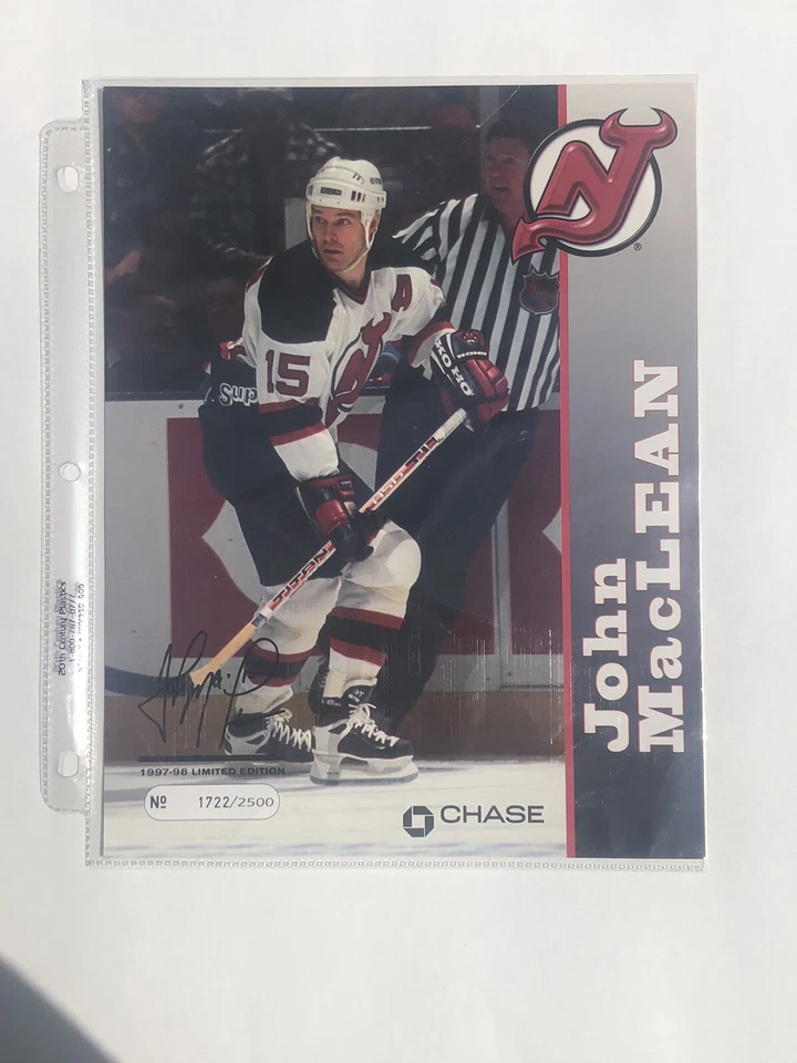 NEW JERSEY DEVILS PRINT OF JOHN MACLEAN NHL HOCKEY Memorabilia 1990s VINTAGE Foto 3 de 4