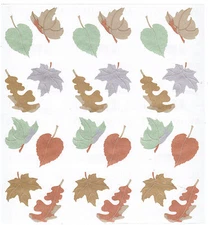 Mrs Grossman's Vellum Metallic Fall Leaves Scrapbook Stickers 3 Strips