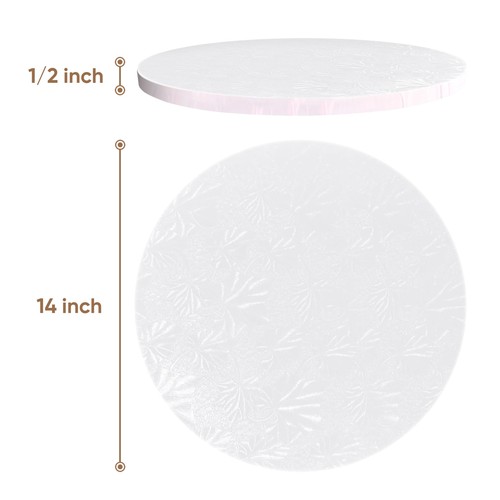 3 PCS 14" White 1/2" Thick Cake Drums Sturdy Board for Heavy Cakes - Picture 2 of 9