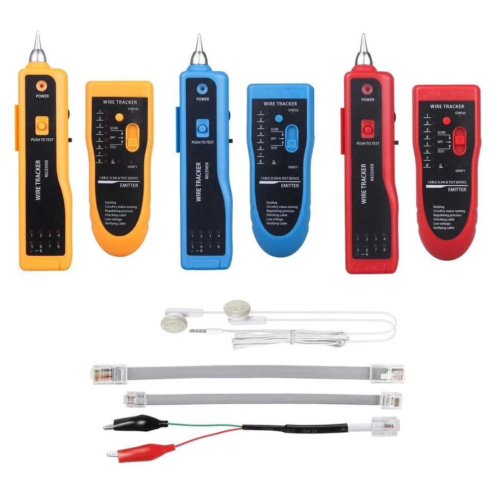 Network Cable Tester RJ11 RJ45 Cat5 Cat6 LAN Ethernet Tracker Wire Toner Line Fi - Image 2 of 4