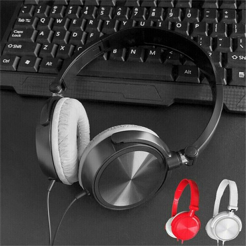 3.5mm Wired Headphones Over Ear Headsets Bass Stereo Earphone With Microphone - Picture 3 of 14