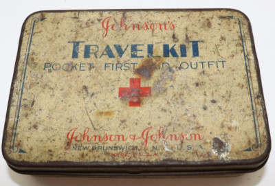 Johnson's Travel Kit Pocket First Aid tin empty Vintage Original E1496