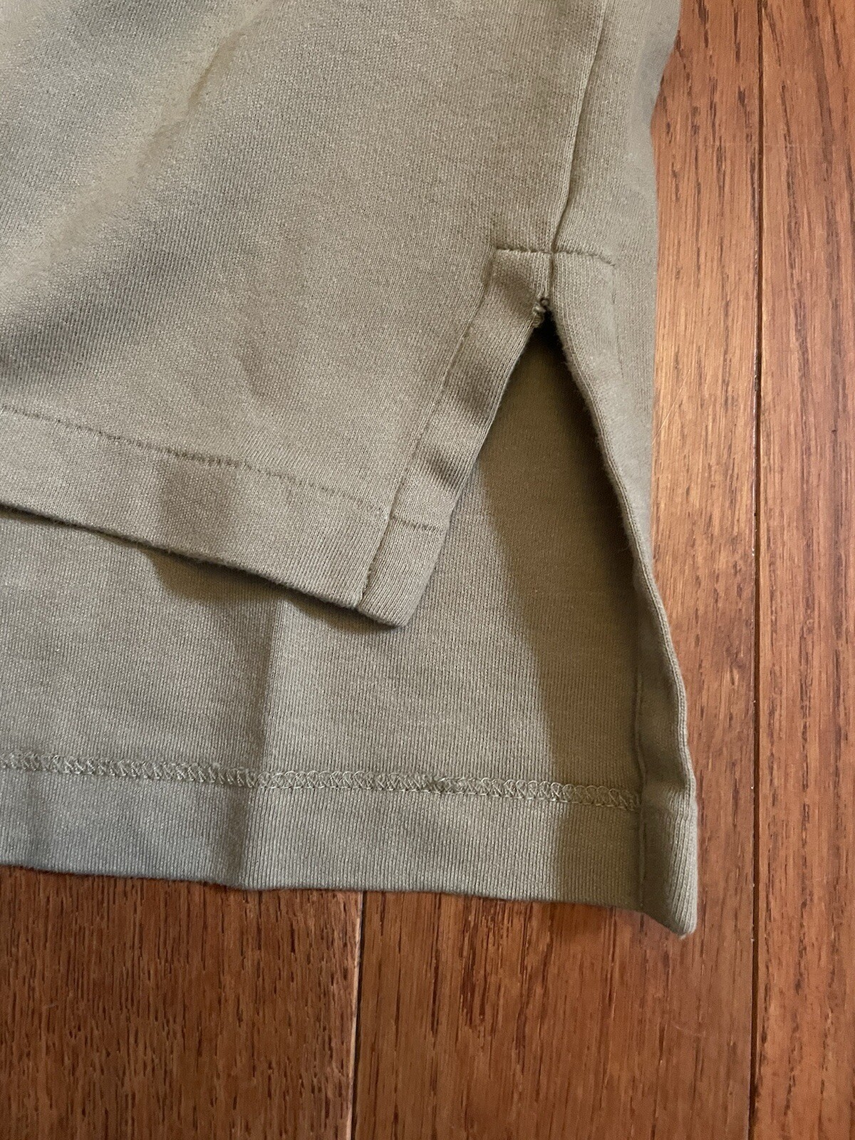 Polo Ralph Lauren camicia colletto marrone oliva taglia XL cotone uomo vintage pony