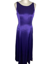 Stunning Cadbury purple evening gown Vintage Prom dress classic backless UK10