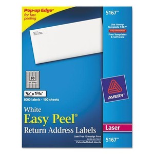 avery 5167 easy peel laser address labels 1 2 x 1 3 4 white 8000