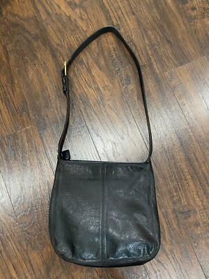 Nine West Vintage Y2k Shoulder Bag Purse Black Leather Square