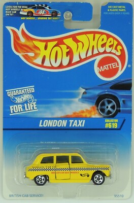 1997 Hot Wheels London Taxi Yellow #619 95510