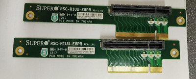 2x Supermicro RSC-R1UU-E8PR PCI-E to PCI-E Riser Cards
